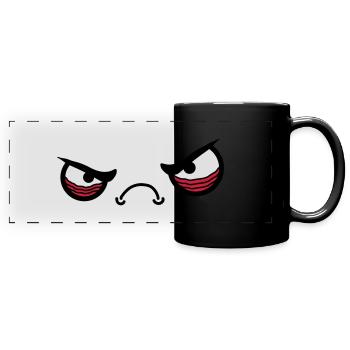 Angry Face - Panorama-Tasse farbig - Schwarz - Vorne