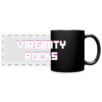Virginity Rocks Modern - Full Colour Panoramic Mug - black - Front