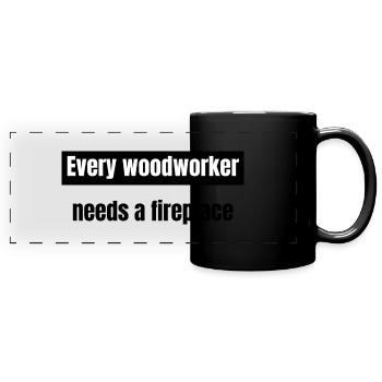 carpenter work tshirts dad hearbeat - Full Colour Panoramic Mug - black - Front