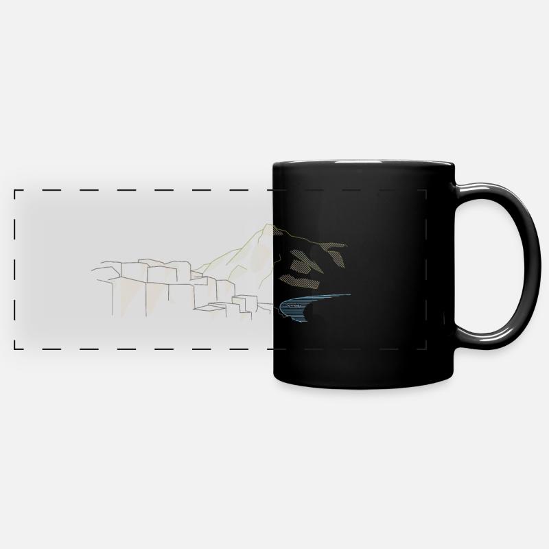 Giants Causeway | Lineart - Full Colour Panoramic Mug - black