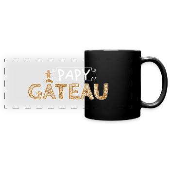 Papy gâteau. - Mug panoramique uni - noir - Devant
