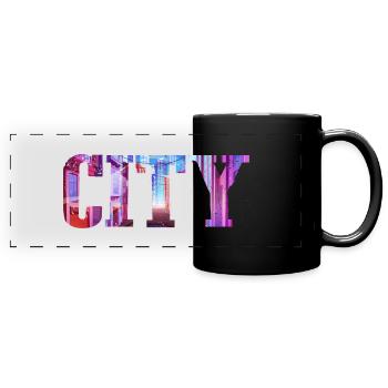 City - Panorama-Tasse farbig - Schwarz - Vorne