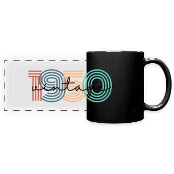 1950er Jahre Vintage Retro - Panorama-Tasse farbig - Schwarz - Vorne