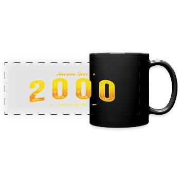 Genial seit 2000 Geburtsjahr - Jahrgang 25. - Panorama-Tasse farbig - Schwarz - Vorne