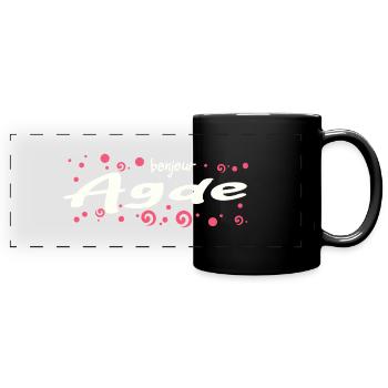 Agde - Full Colour Panoramic Mug - black - Front