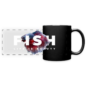 Betta Fish Keeper Aquarienbesitzer - Panorama-Tasse farbig - Schwarz - Vorne