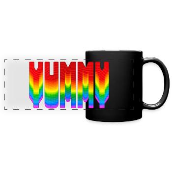 Yummy Yummy Yummy... - Panorama-Tasse farbig - Schwarz - Vorne