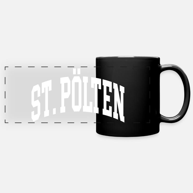 St. Pölten - Panorama-Tasse farbig - Schwarz