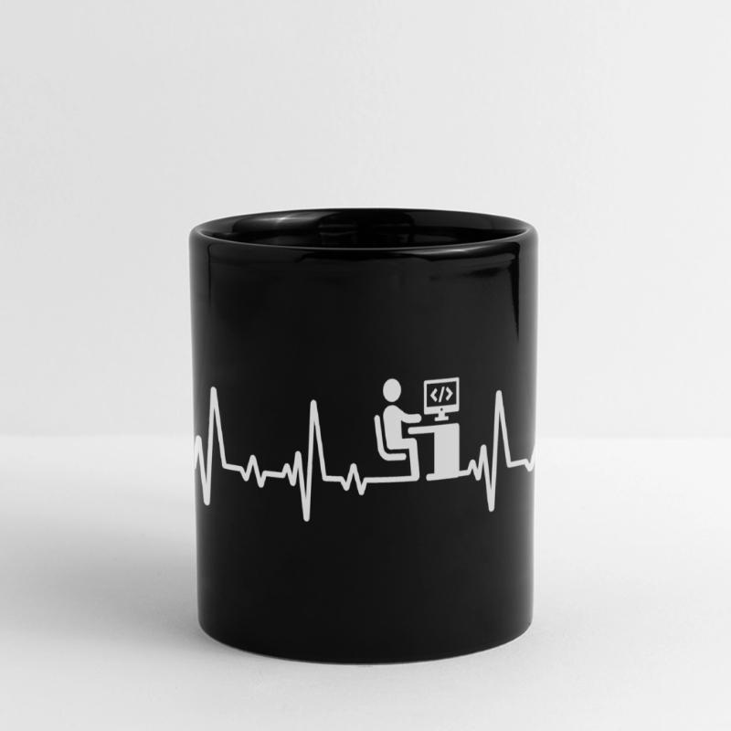 Programmer Heartbeat Computer Scientist code Full Colour Panoramic Mug