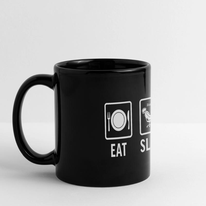 drôle de programmeur de t-shirt manger du code du sommeil Mug panoramique uni