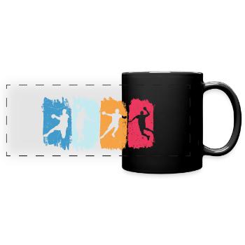 Handball player retro handball handball player - Full Colour Panoramic Mug - black - Front
