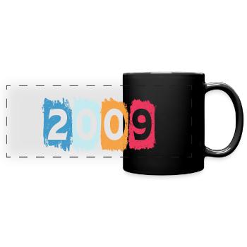 Retro 2009 t-shirt 09 vintage 2009 - Panorama-Tasse farbig - Schwarz - Vorne