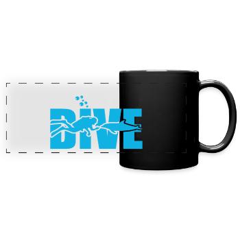 dive diving - Panorama-Tasse farbig - Schwarz - Vorne