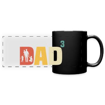Dad hoch 3 stolzer Vater 3 Kinder dreifacher Papa - Panorama-Tasse farbig - Schwarz - Vorne