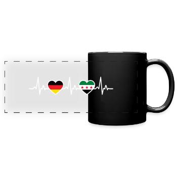 Syrie Allemagne Heartbeat Drapeau Syriens - Mug panoramique uni - noir - Devant
