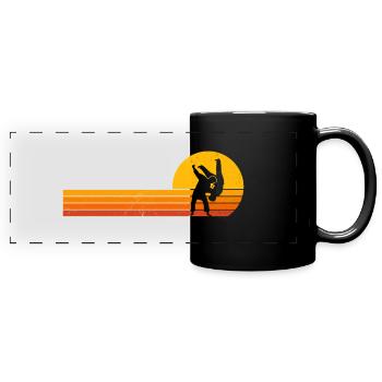 Sunrise retro judo - Panorama-Tasse farbig - Schwarz - Vorne