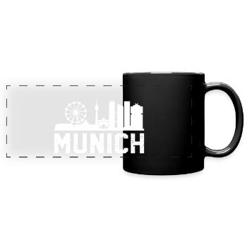 Horizon de Munich - Mug panoramique uni - noir - Devant