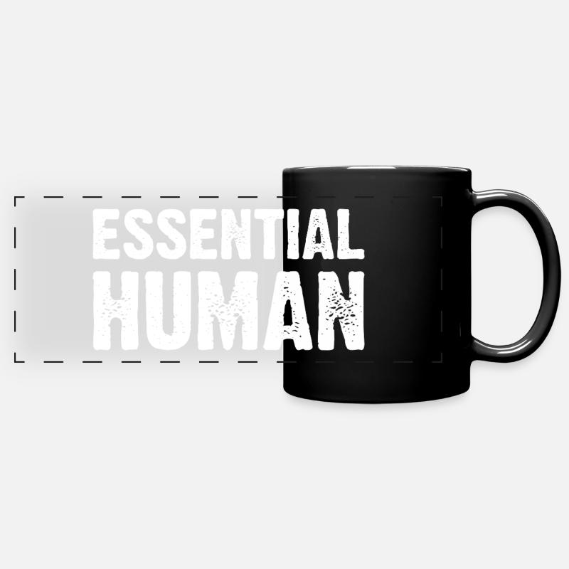 Essentiell Mänsklig - Färgad panoramamugg - svart