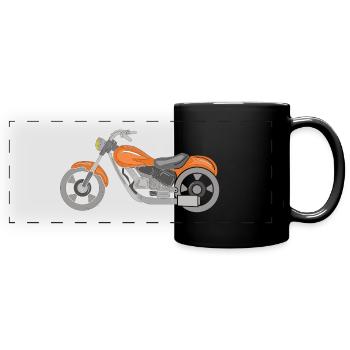 motorcycle - Full Colour Panoramic Mug - black - Front