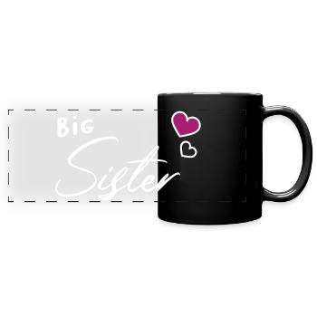 Big sister siblings heart - Full Colour Panoramic Mug - black - Front
