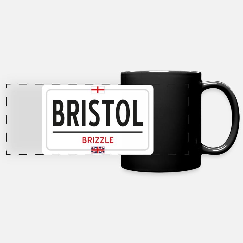 Bristol town sign - Full Colour Panoramic Mug - black