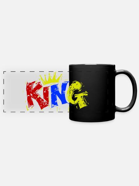König Bunt - Panorama-Tasse farbig - Schwarz