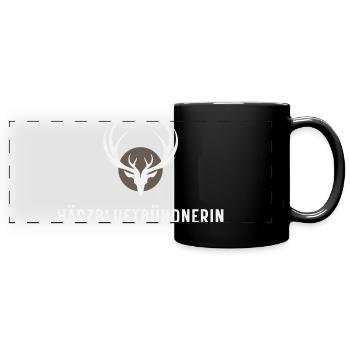 Härzbluetgraubünden - Mug panoramique uni - noir - Devant