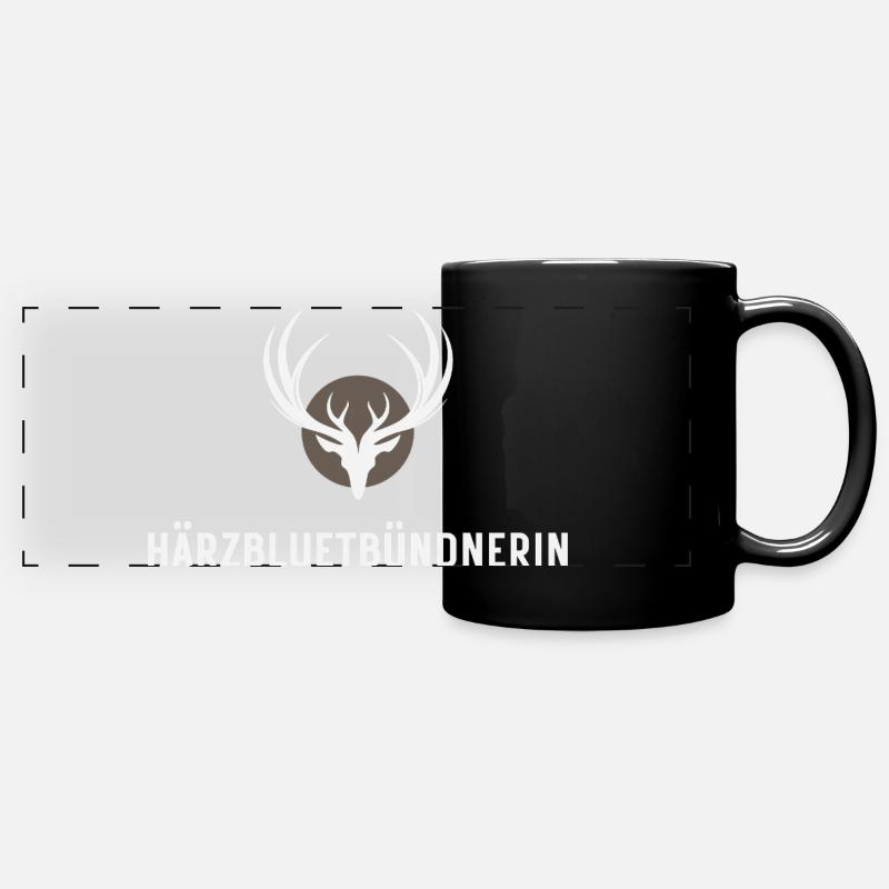 Härzbluetgraubünden - Full Colour Panoramic Mug - black