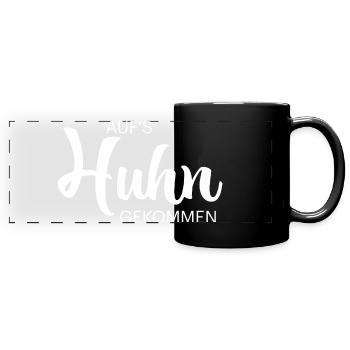 Fans de poulet - Coq - Coq - Poulet fleur - Bio - Mug panoramique uni - noir - Devant