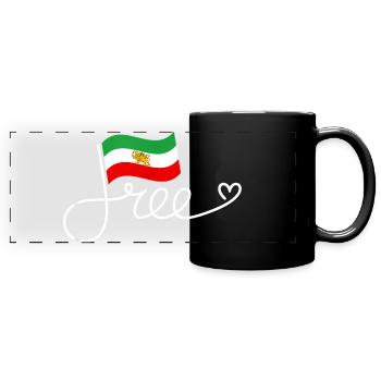 Free Iran Flag Lettering - Full Colour Panoramic Mug - black - Front