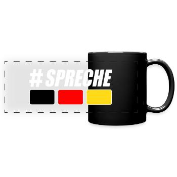 #SPRECHE Deutsch - Panorama-Tasse farbig - Schwarz - Vorne