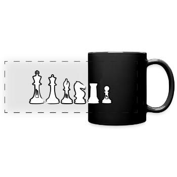 échecs - Mug panoramique uni - noir - Devant