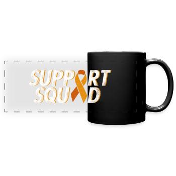 Équipe de soutien amber ribbon appendice cancer - Mug panoramique uni - noir - Devant