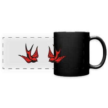 swallow - Full Colour Panoramic Mug - black - Front