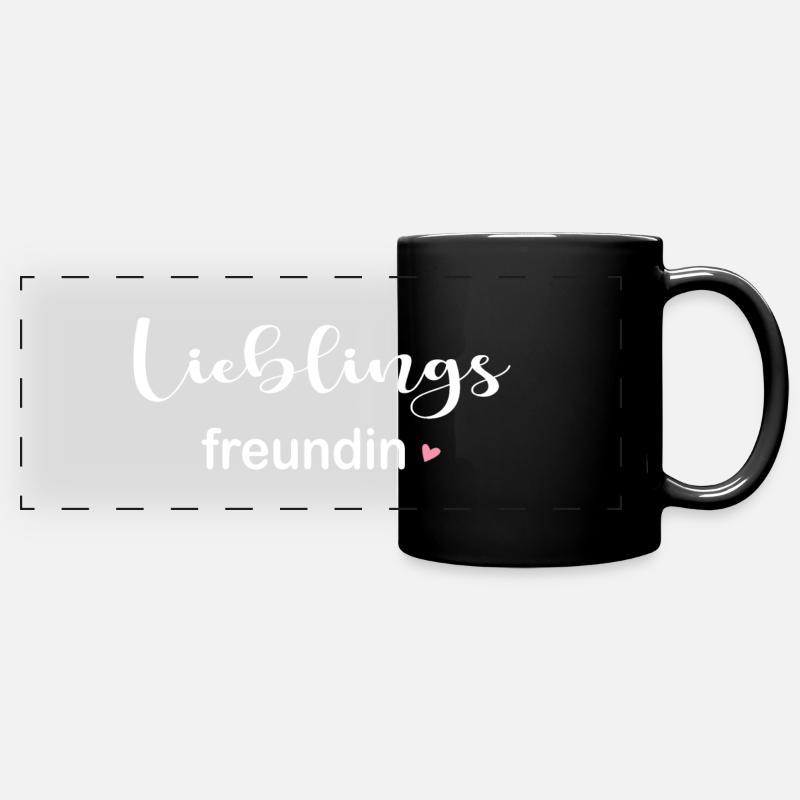 Lieblingsfreundin - Panorama-Tasse farbig - Schwarz