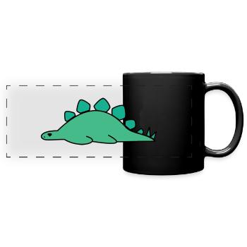 Dino qui dort - Mug panoramique uni - noir - Devant