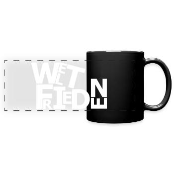 Weltfrieden - Panorama-Tasse farbig - Schwarz - Vorne