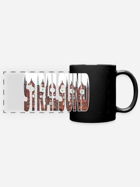 Stralsund - Panorama-Tasse farbig - Schwarz