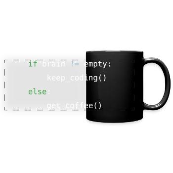 Wenn Kopf leer -> Kaffee - Panorama-Tasse farbig - Schwarz - Vorne