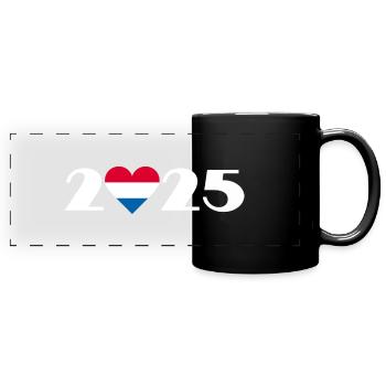J’aime Pays-Bas 2025, vacances aux Pays-Bas 2025 - Mug panoramique uni - noir - Devant