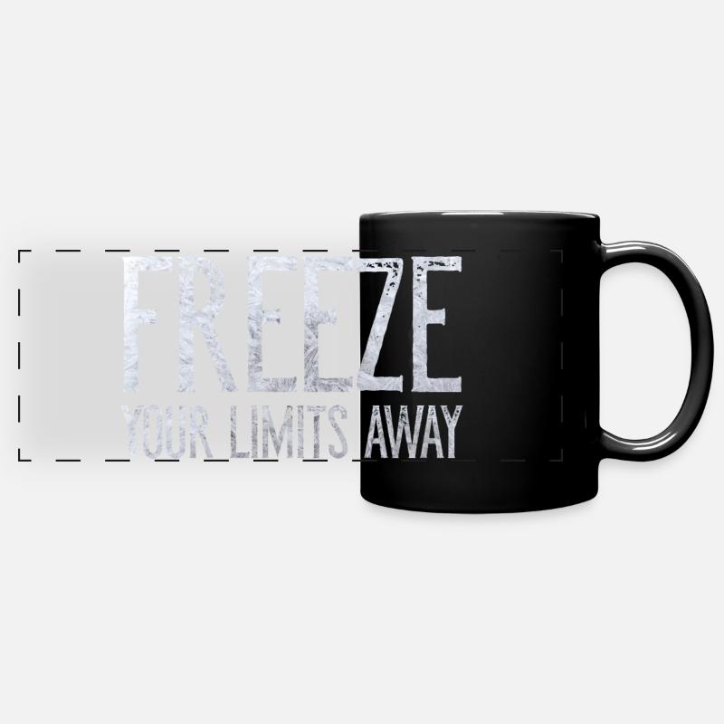 Neujahrsschwimmen Eisbaden FREEZE YOUR LIMITS AWAY - Panorama-Tasse farbig - Schwarz