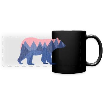 mountain bear - Panorama-Tasse farbig - Schwarz - Vorne