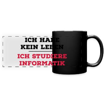 Informatiker - Panorama-Tasse farbig - Schwarz - Vorne