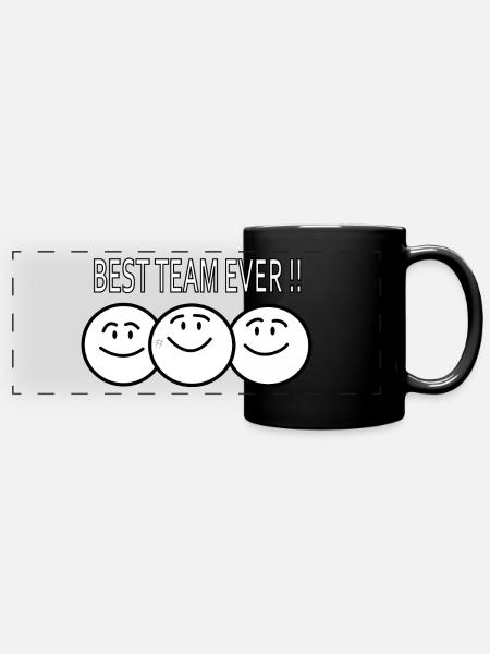 best team ever !! - Panorama-Tasse farbig - Schwarz