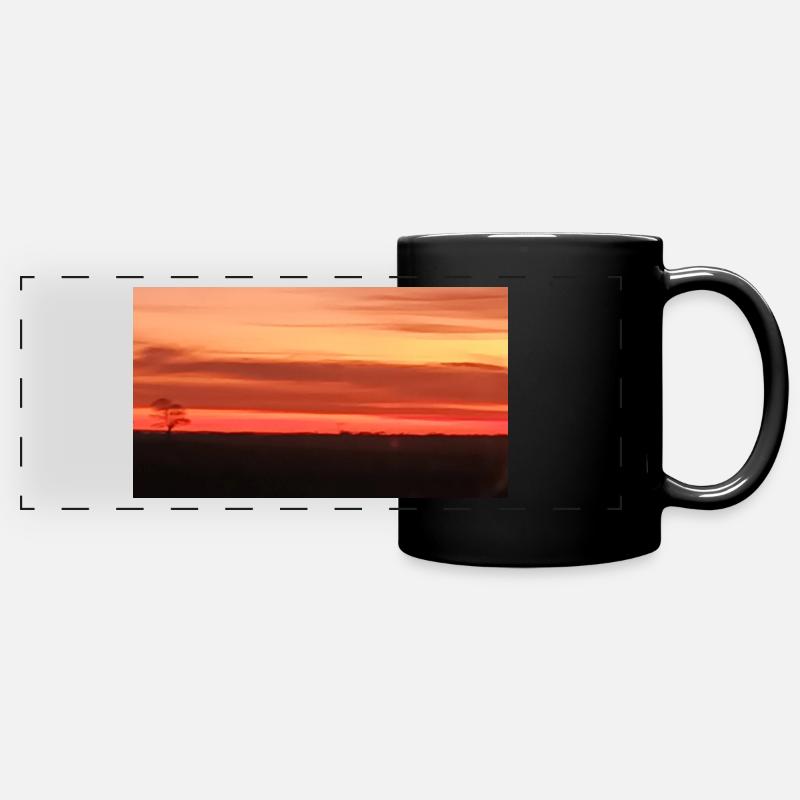 Burning skies - Full Colour Panoramic Mug - black