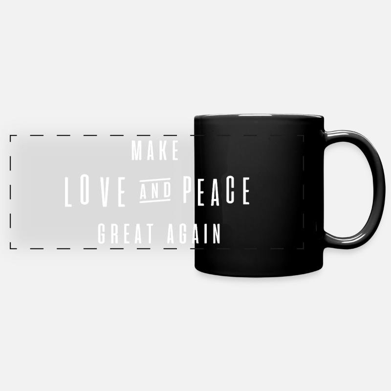 make love and peace great again - Panorama-Tasse farbig - Schwarz