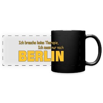 Therapie BERLIN - Panorama-Tasse farbig - Schwarz - Vorne