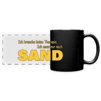 Therapie SAND - Panorama-Tasse farbig - Schwarz - Vorne