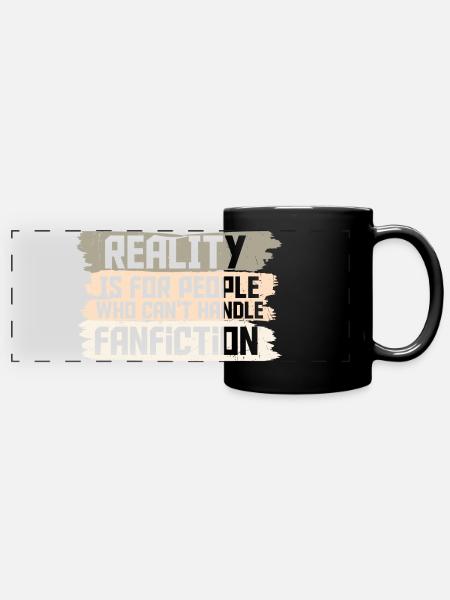 Reality and Fanfiction Mashup Design - Panorama-Tasse farbig - Schwarz