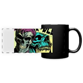 Comic Style Skulls - Full Colour Panoramic Mug - black - Front